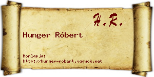 Hunger Róbert névjegykártya