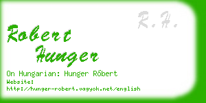 robert hunger business card